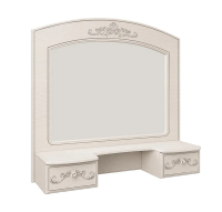 полка с зеркалом Каролина (ПАТИНА) (вудлайн кремовый/сандал светлый)