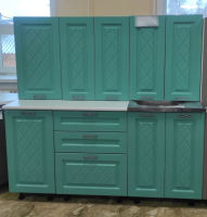 кухонный гарнитур Диана-4 1,6м прованс (45 67 610 61 61 41) изумрудное дерево, ст. антарос 600+400