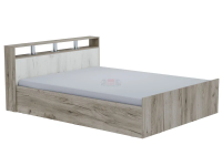Кровать двуспальная Ольга-17 (1200*2000мм, дуб крафт серый/дуб крафт белый)