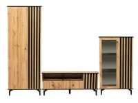 стенка Либерти (51.01 51.03 51.06) опора h=150мм (дуб вотан/черный)