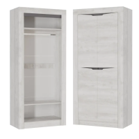 шкаф 2-створчатый Ольга-5 для одежды (бетон пайн светлый/бетон пайн светлый + антрацит)