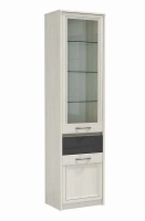 Шкаф-пенал 45.06 Лиана (ясень анкор светлый / Masa Decor ясень анкор светлый / ПВХ ясень анкор светлый / ПВХ ясеь графит / профиль Masa Decor ясень анкор светлый / стекло)