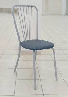 стул Венеция 4 кожзам черный, каркас Венеция 4 серый RAL 7046