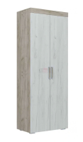 Шкаф 2-створчатый Ольга-19 для белья (дуб крафт серый/дуб крафт белый)