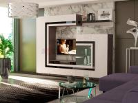 стенка Александра-23 МДФ анкор темный/анкор светлый