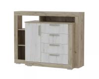 комод №1 Ольга-19 (дуб крафт серый/дуб крафт белый)