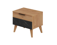 тумба прикроватная с 1 ящиком Ольга-4 дуб золотистый/креатель