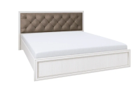 Кровать двойная Габриэлла 06.02-03 (1,6м, с ортопедическим основанием, вудлайн кремовый/профиль Аруша венге с патиной/ткань велюр шоколад)