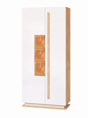 шкаф для одежды 30.01-02 Дора (дуб сонома/белый/ПВХ белый глянец снег)