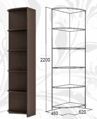 стеллаж угловой серии Мираж венге