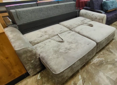 диван прямой Уют плюш латте/плюш латте/плюш латте/пруж.блок120/2