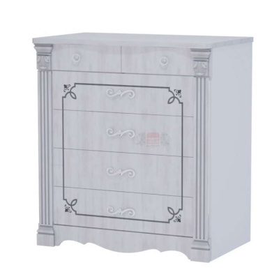 комод Ольга-1Н белый экспо/анкор светлый