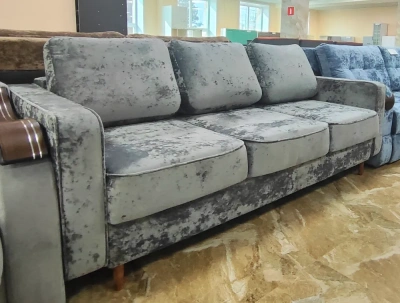 диван прямой Сканди-1 плюш графит/плюш графит/плюш графит/пруж.блок100