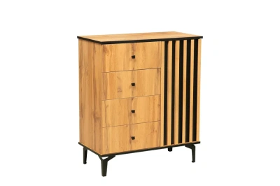 комод 51.05 Либерти (опора металл h=150мм) (дуб вотан/черный)