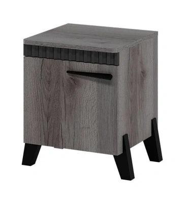 тумба прикроватная с ножками Ольга-3 дуб делано серый/сильвер пэлас