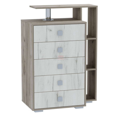 Комод Ольга-17 (дуб крафт серый/дуб крафт белый)