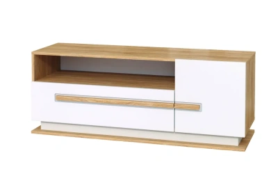 тумба под телевизор 30.04-02 Дора (дуб сонома/белый/ПВХ белый глянец снег)