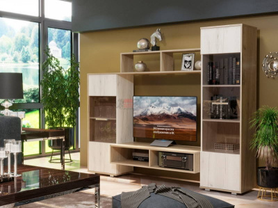 стенка Александра-2 дуб крафт серый/дуб крафт белый