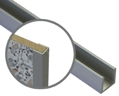 планки для мебельного щита 4мм торцевая матовый хром 0,6м (100) RAP-147 (комплект 2шт)