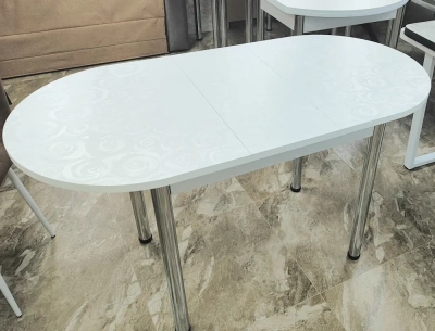 стол универсальный 22мм хром ноги (роза белая)