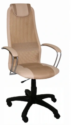 кресло офисное Элегия L1 сетка бежевая, топ-ган, подл. хром, пятилучие Директор