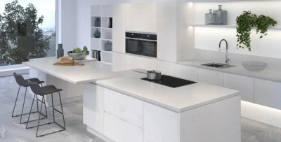 столешница влагостойкая № 400К Бриллиант белый (600*3000*38*1U) Союз