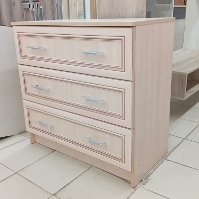 комод 3 ящика ЛДСП рамка с косичкой (дуб млечный)