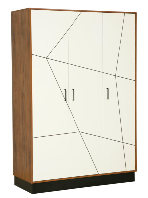 шкаф для одежды 54.12 Гамма 3х-дверный (таксония / черный / ПВХ белый)