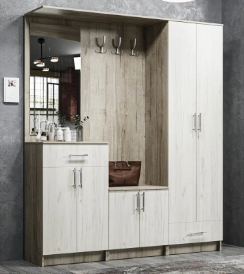 прихожая Саша-3 дуб крафт серый/дуб крафт белый