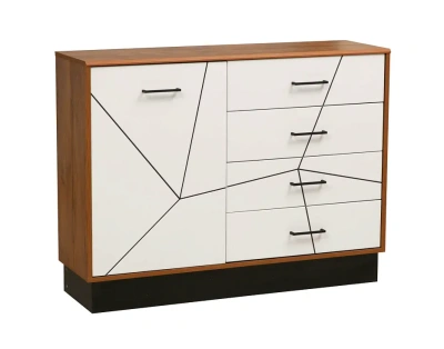 комод 54.08 Гамма ш.1200 (таксония/черный/ПВХ белый)