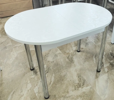 стол универсальный 22мм хром ноги (роза белая)