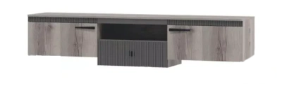 тумба для ТВ №1 Ольга-3 подвесная (дуб делано серый/сильвер пэлас)