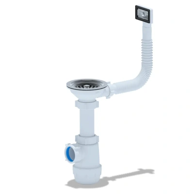 сифон бутылочный с прямоточным переливом 3 1/2" *40 (широкое горло) (А0145/А0145s)