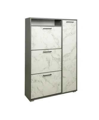 тумба под обувь 05.102 Фиеста-9 (диамант серый/мрамор белый)