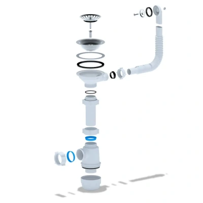 сифон бутылочный для керамической мойки 3 1/2" *40  (A0142S, BO142)