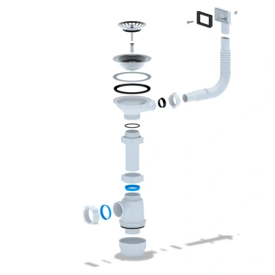 сифон бутылочный с прямоточным переливом 3 1/2" *40 (широкое горло) (А0145/А0145s)