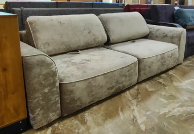 диван прямой Уют плюш латте/плюш латте/плюш латте/пруж.блок120/2