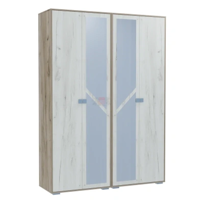 шкаф 4-створчатый Ольга-17 для белья и одежды (дуб крафт серый/дуб крафт белый)