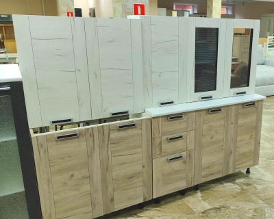 кухонный гарнитур Диана-4 2,0м ЛДСП лофт (87 85 410 81 81с 41) дуб крафт белый/дуб крафт серый