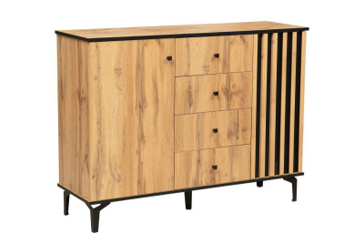 Комод 51.04 Либерти (опора металл h=150мм) (дуб вотан/черный)