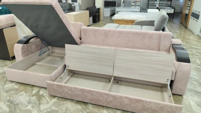 диван углой Остин-29 (4662) Соната 13 / 7 / НПБ 100 мм (256 шт/м2), Объём ящика: 500 л