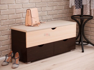 скамья мягкая №2 венге/дуб млечный